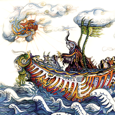 Artwork with seasonal card illustrations