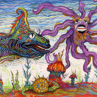 Dimensional interior scene built from a painting