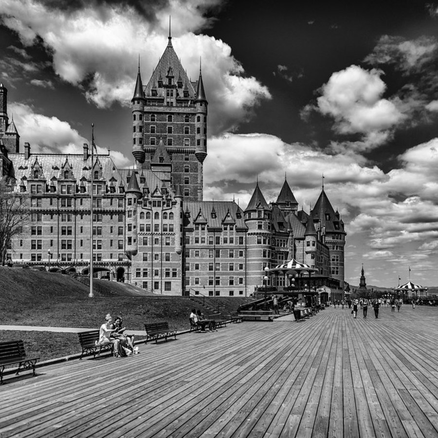Black and white architectural photograph